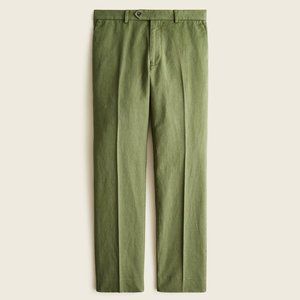 J Crew Garment-Dyed Cotton-linen Chino Suit Pant